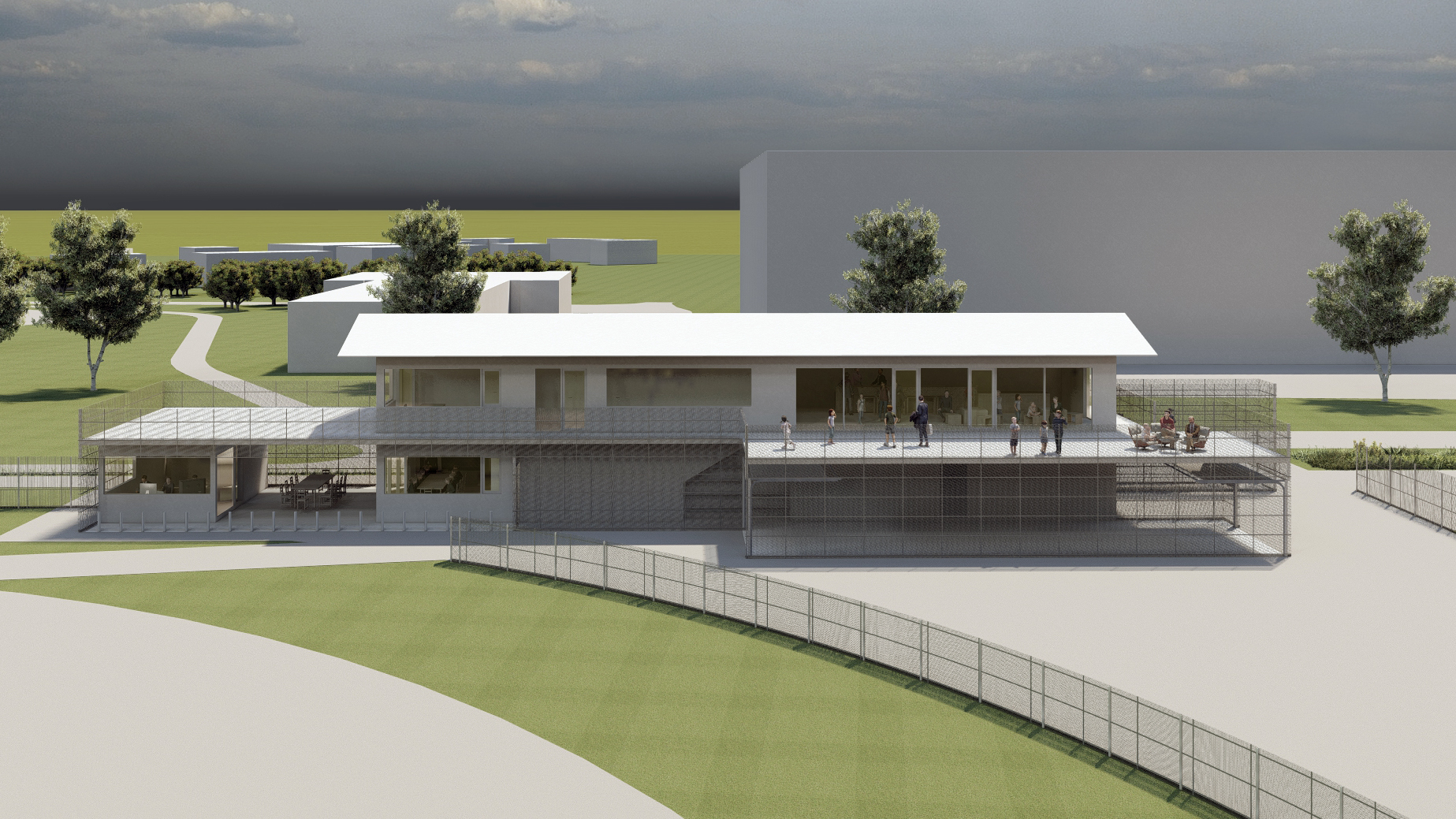 Käina Karting Centre — aerial view of the spectator terrace, visualisation