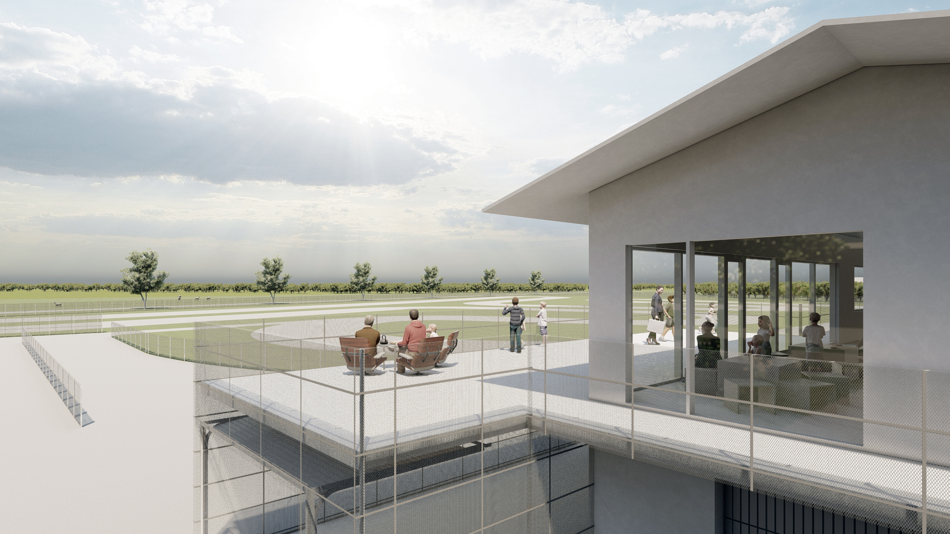 Käina Karting Centre — view from the terrace over the karting track, visualisation